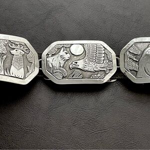 Navajo Floyd Becenti sterling animal theme storyteller concho belt Unisex